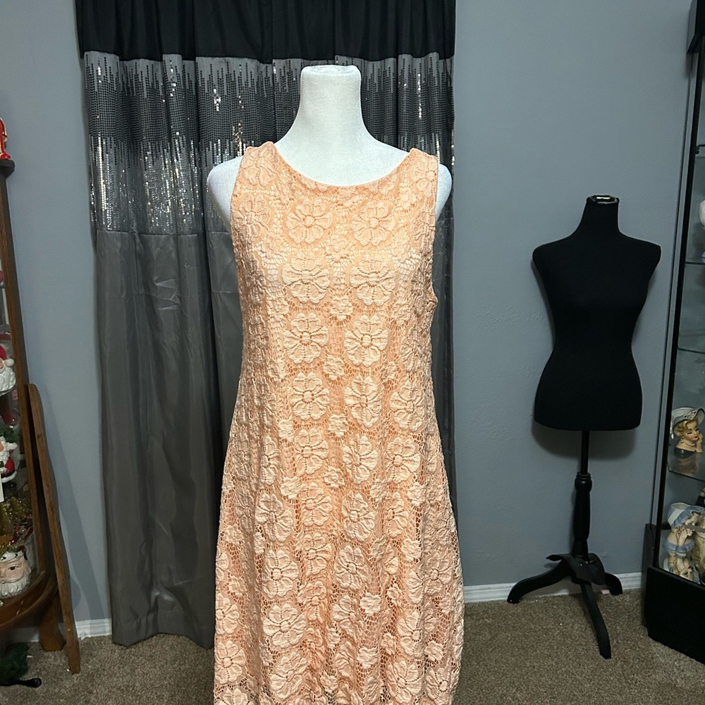 2 for $10 sale! Altar'd State Peach Lace Mini Dress